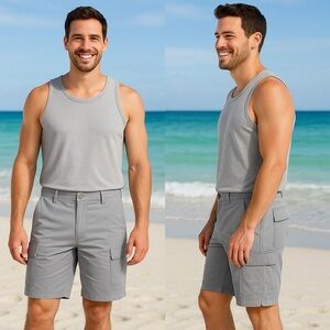 Roundtree & Yorke Light Gray Cargo Shorts